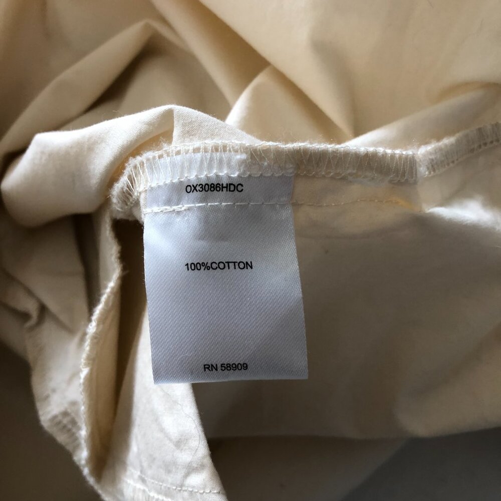 Le' AL.X Women Cream Beige Midi Dress Shirt Size L Large Cotton Long Sleeves - Picture 9 of 10